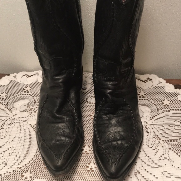 Dan Posts Men Cowboy Boots Sz 10D Black - Picture 2 of 11